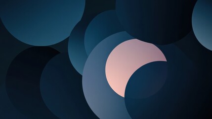 Abstract Composition of Overlapping Circles in Dark Tones