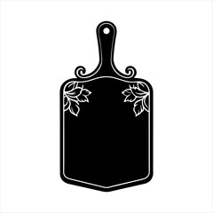 Set of Kitchen Cutting Boards Silhouette in various poses isolated on white background