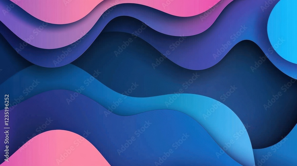 Poster colorful abstract wave pattern with smooth gradients and depth