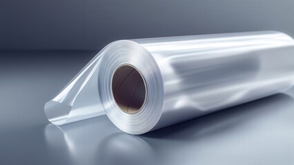 Roll of Transparent Plastic Film for Packaging and Protection