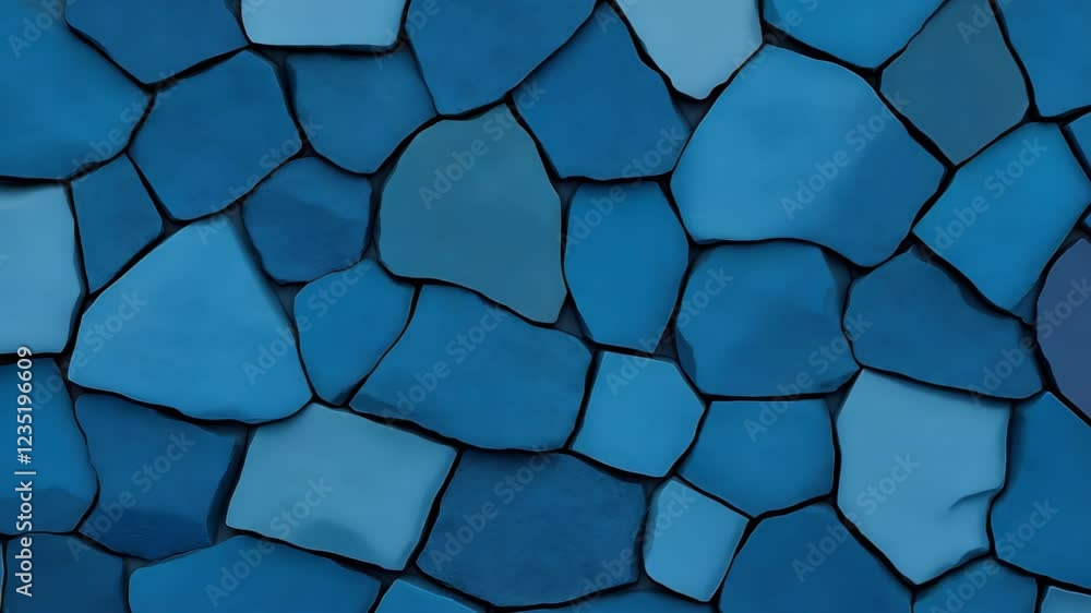 Poster blue abstract lava stone texture background with irregular shapes and geometric pattern for modern d