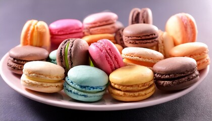 Obraz premium diverse flavoured macarons or macaroon