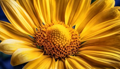 close up of yellow flower aster daisy