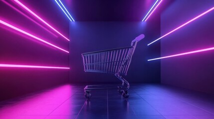 Sleek black and neon Cyber Monday banner flashing across an online store interface, advertising deep discounts.