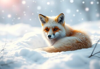 Obraz premium red fox in snow