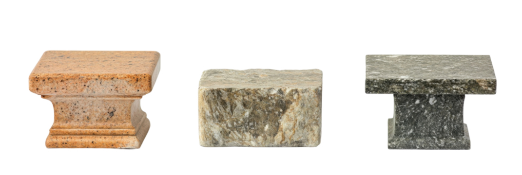 Dekorative Steinsockel: Marmor-, Granit- und Sandsteinvarianten für die Dekoration von Haus und Garten png