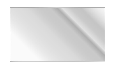 Crystal clear glass pane.  See-through plastic or acrylic sheet.  Isolated glossy surface with realistic light reflection, suitable for window, screen, or display mockups. PNG 