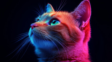 portrait of a cat with blue eyes