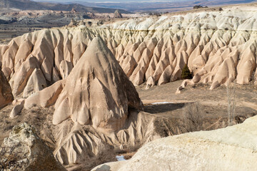 Rock formations of the Red Valley (Valley of Roses), Cappadocia, Turkey 