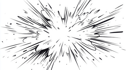 Obraz premium Cartoon Line Effects and Sparks – Comic Doodle Hand-Drawn Splashes, Burst, and Explosion Elements