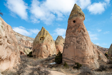 Rock formations of the Red Valley (Valley of Roses), Cappadocia, Turkey 
