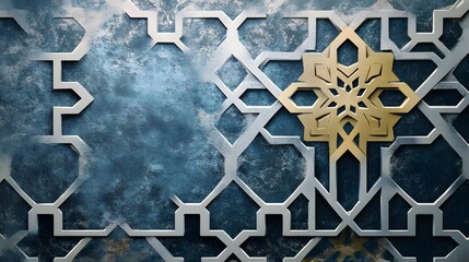 arabic pattern and lot of negative space, banner for Arabic american Heritage Month