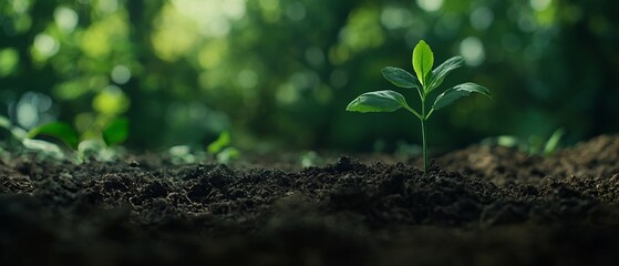 Hope for a Sustainable Future: Growing Sapling Thriving in a Healthy Ecosystem, Symbolizing Renewal, Ecology, and Environmental Conservation