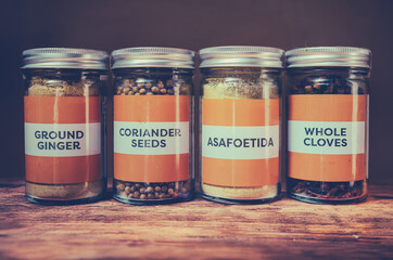 Rustic Shelf Of Spices