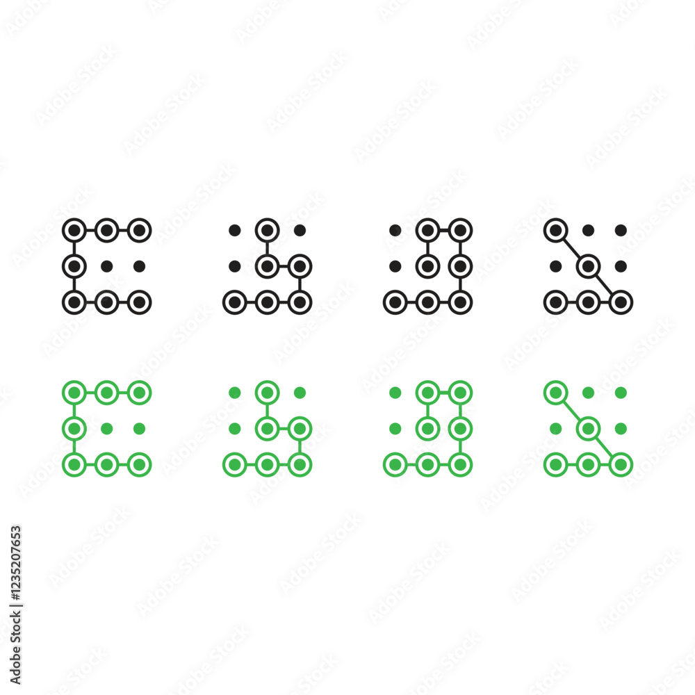 Poster smartphone password icon set vector design.