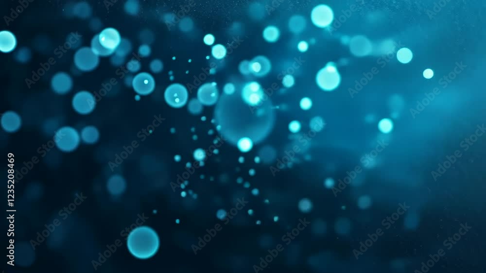 Poster stunning blue bokeh circles loopable abstract background for modern digital art and design projects