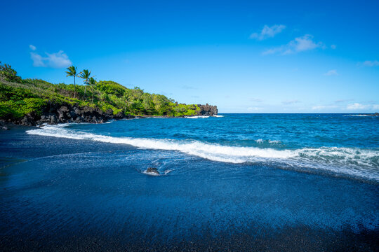 Waianapanapa State Park Black Sand Beach Maui Road to Hana