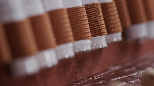 Close up globoli in white glass with focus shift.