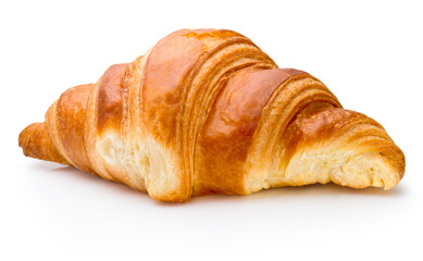 Fresh croissant isolated on white background