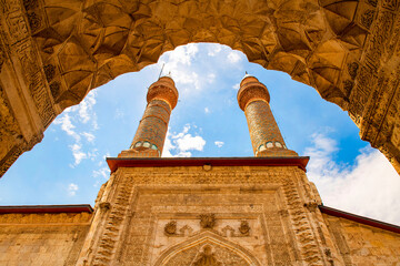 Cifte Minareli Medrese (Double Minaret Thelogical Schools). The structure is located at the city...