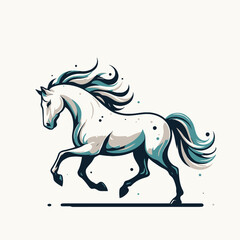 horse silhouette isolated on white