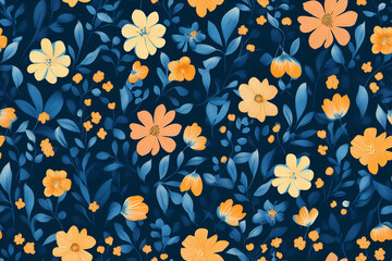 Deep Blue Cosmos Seamless Pattern