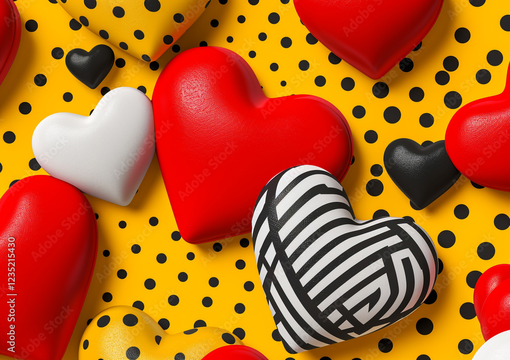 Aufkleber a modern pop art valentine background with a dynamic twist - ideal for graphic design projects and s