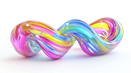 Colorful 3D Infinity Symbol in Glass Design - Abstract Art