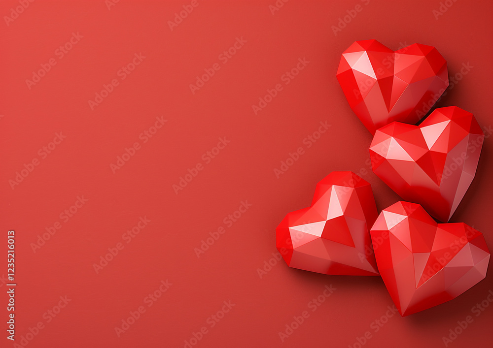 Poster a modern valentine backdrop with a bold red gradient - ideal for greeting cards and web design