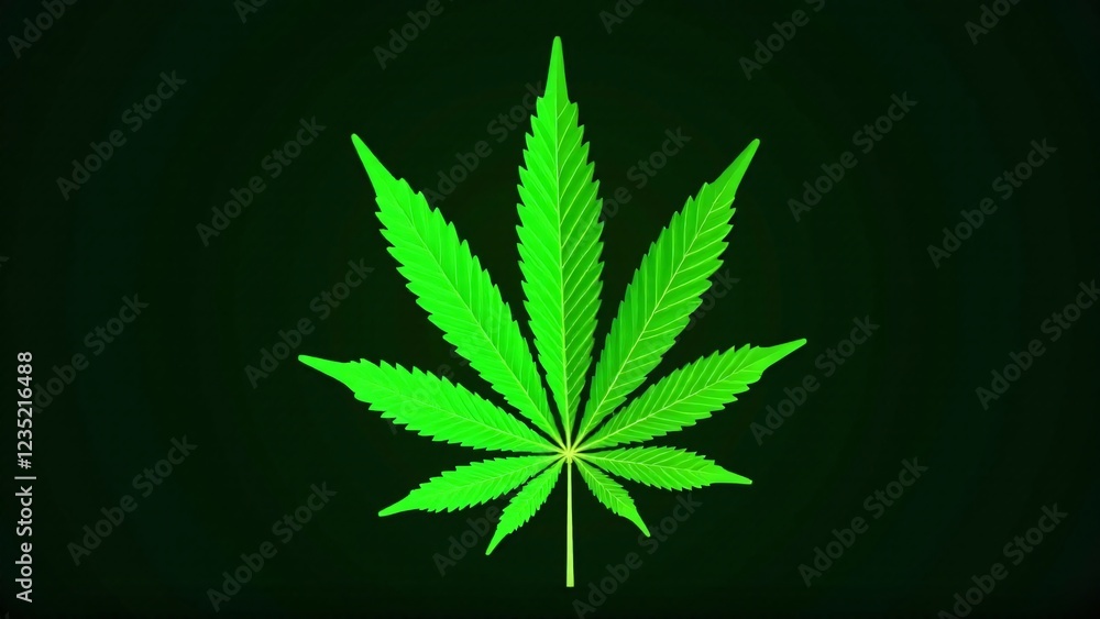 Poster a marijuana leaf split into two parts, mimicking a local multiplayer game screen. one side is bright
