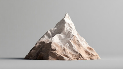 Stunning Snow Capped Mountain Depicted in a Minimalist Artistic Style That Captivates