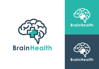 brain health and brain care design template. mind health logo design