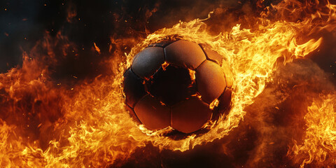Fototapeta premium Explosive Soccer Ball Scene