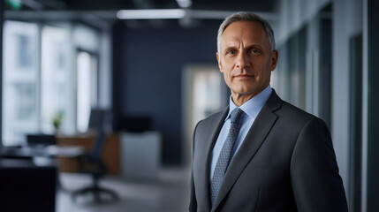 Fototapeta premium Confident business professional standing in modern office environment