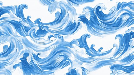 Fototapeta premium Abstract blue wave design on a white backdrop. Premium wave background for banners, posters or wallpaper.