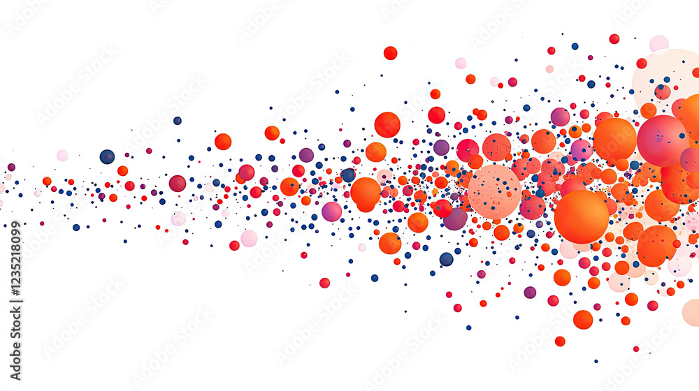 Poster colorful arrangement of dots creating harmony in artistic formation on a serene background
