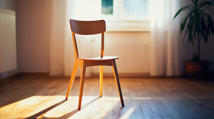 Stylish Chair is beautifully positioned in a Sunlit, Bright Room creating a warm ambiance