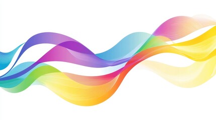 Fototapeta premium Colorful Rainbow Abstract Gradient Shapes Set. Vector Graphic Pattern with Wavy Lines in Bright Colors. Fluid Wave Elements of Colorful Squiggly Designs