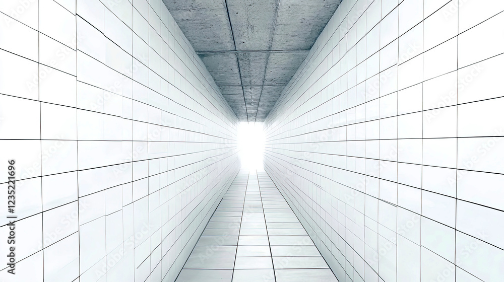 Poster Exploring the Depth of an Empty Underground Passage With Bright Light at the End