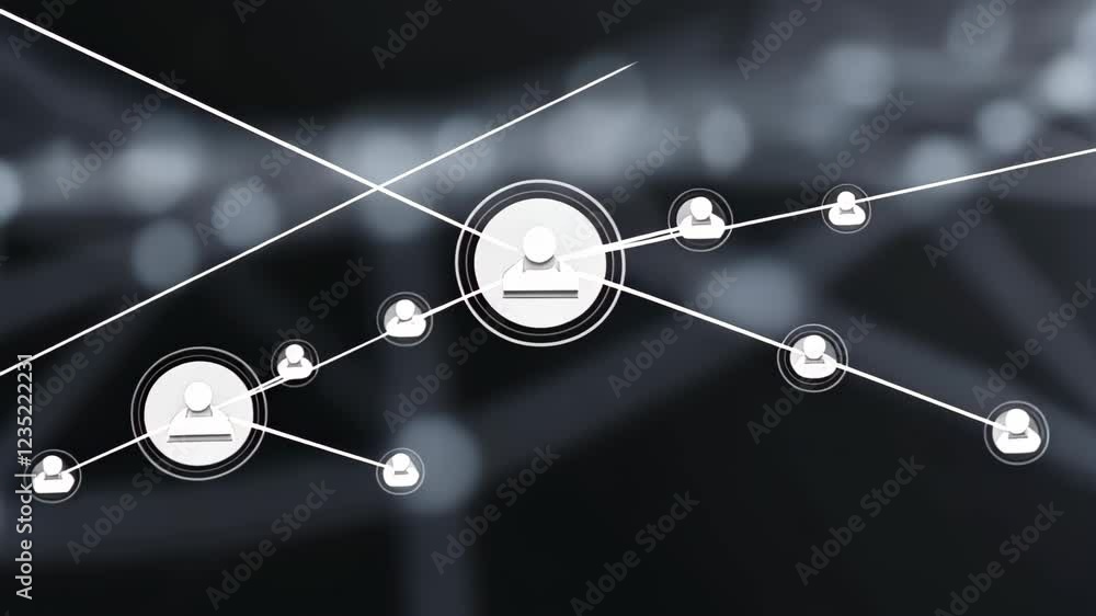 Aufkleber abstract 3d illustration of network internet communication with futuristic digital connections and g