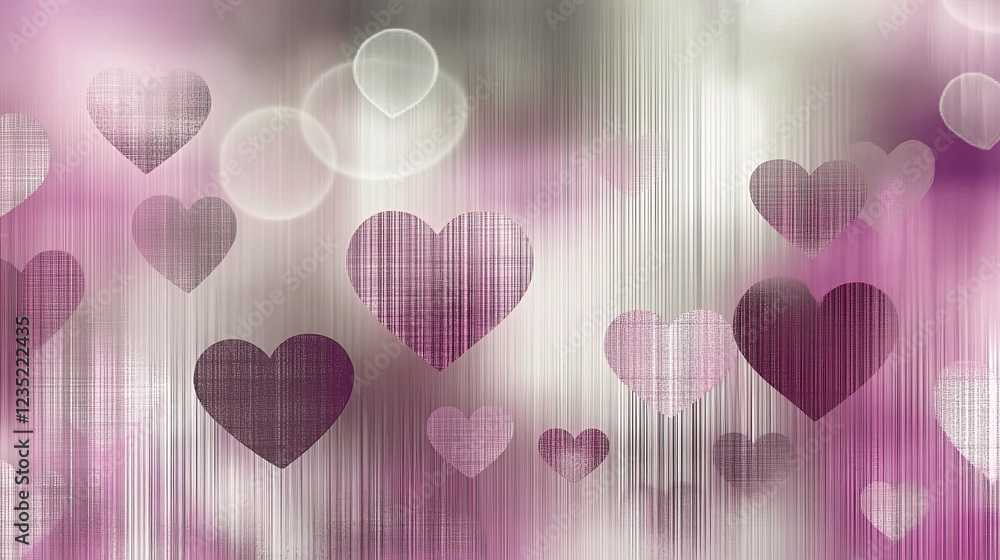 Poster Retro Background With Hearts Creating a Soft Transition Effect for a Vintage-Inspired Aesthetic