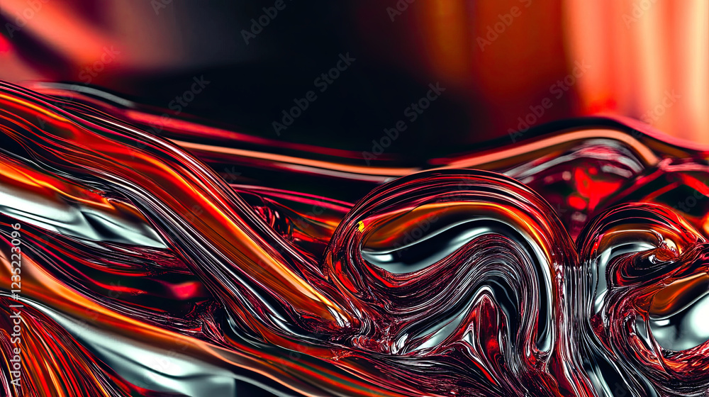 Poster Captivating Glossy Melting Shapes Create an Abstract Dance of Color and Texture