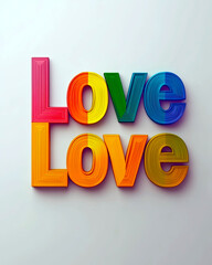 Celebrate Unity and Acceptance With Vibrant Love Message on a Clear Backdrop