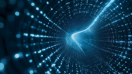 Obraz premium Cosmic Arc Backdrop With Starry Waves and Vibrant Energy Creates a Mesmerizing Atmosphere. Generative AI