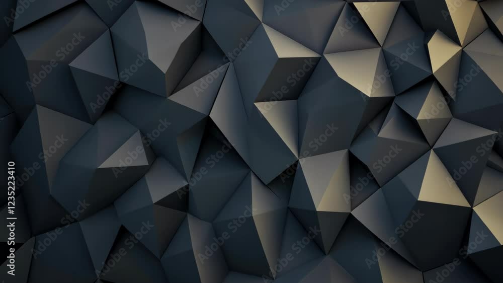 Aufkleber dark abstract polygonal background featuring geometric shapes in a contemporary style with a monochr