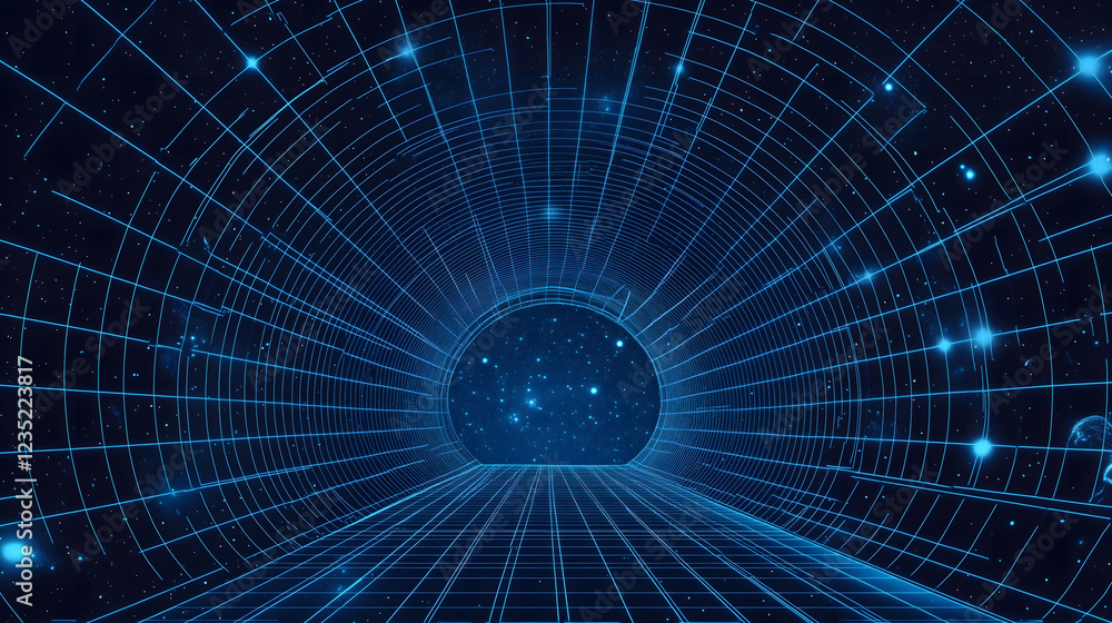 Poster cosmic arc backdrop filled with stars showcasing a mesmerizing journey through the universe. generat