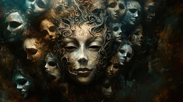 The Intriguing and Unique Sculptural Display of Abstract Faces Captivates and Inspires