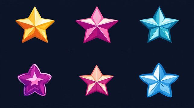 Retro futuristic sparkle icons collection. Set of star shapes. Abstract cool shine effect sign vector design. Templates for design, posters, projects, banners, logo, and business cards
