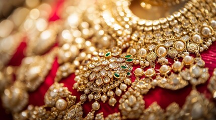 beautiful indian bridal jewellery, studio lighting 