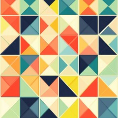 Colorful Geometric Pattern of Triangles and Squares